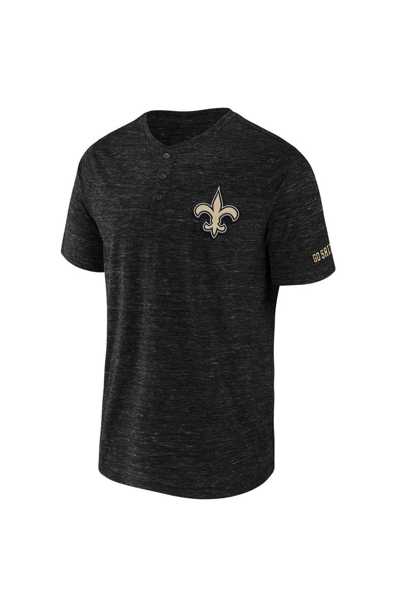 NFL X DARIUS RUCKER Men's NFL x Darius Rucker Collection by Fanatics Black New Orleans Saints Slub Henley T-Shirt, Alternate, color, Black