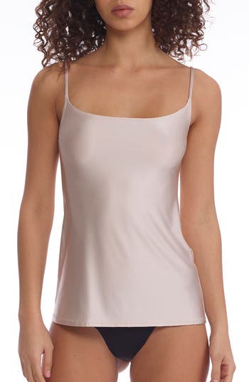 Commando Scoop-neck Faux Silk Cami In Champagne