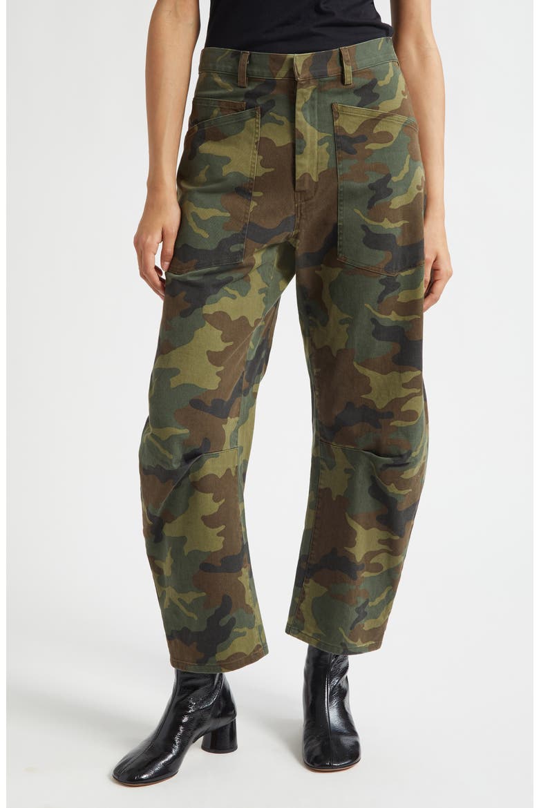 Shon Camo Barrel Leg Pants, Main, color, CAMOUFLAGE