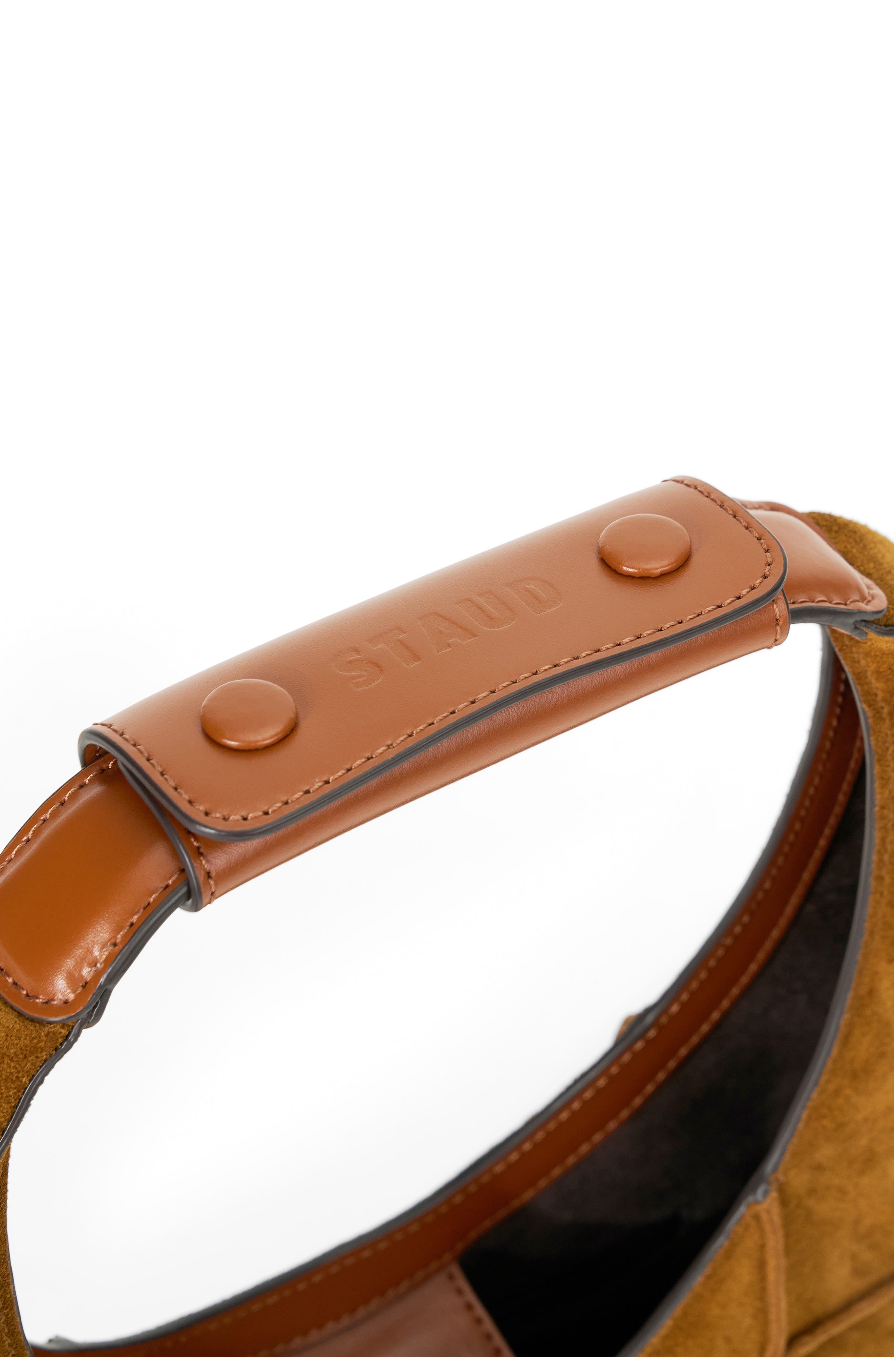 STAUD Moon Leather Top Handle Tote, Alternate, color, Tan