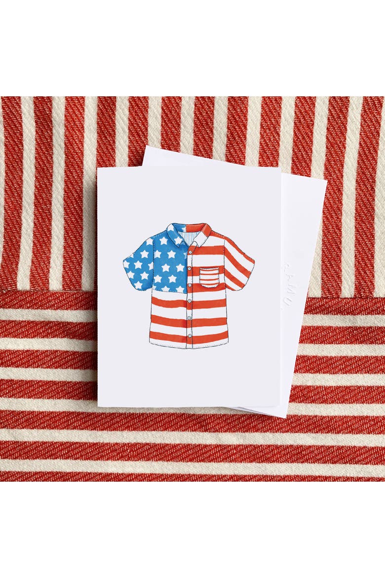 Flag Greeting Card Pack (3ct) "USA Button Shirt", Alternate, color, Multi-Pack
