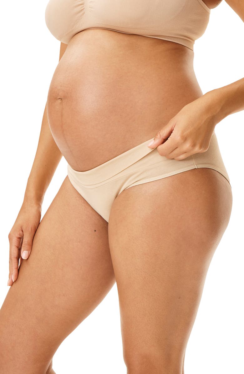 MOTHERHOOD MATERNITY Motherhood Women's Maternity Cotton Foldover Waistband Brief Panty, 3-Pack, Alternate, color,