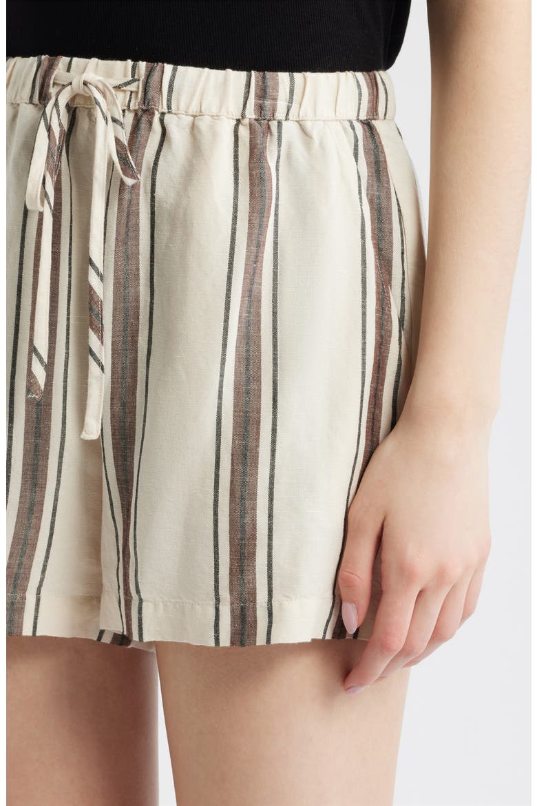 Austin Tie Waist Shorts, Alternate, color, SEQUOIA STRIPE