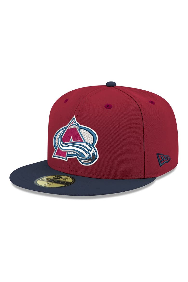 Men's New Era  Burgundy Colorado Avalanche Core Logo Two-Tone 59FIFTY Fitted Hat, Main, color, Burgundy