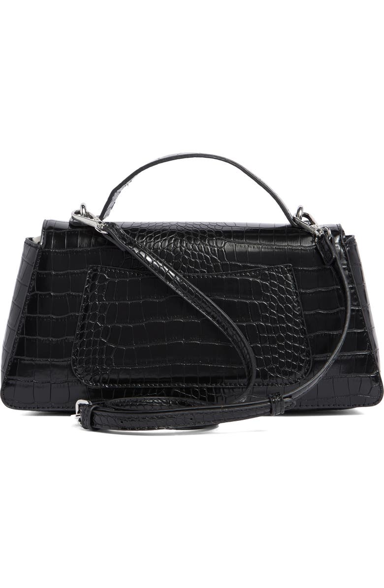 URBAN EXPRESSIONS HANDBAGS Croc Embossed Crossbody Bag, Alternate, color, Black