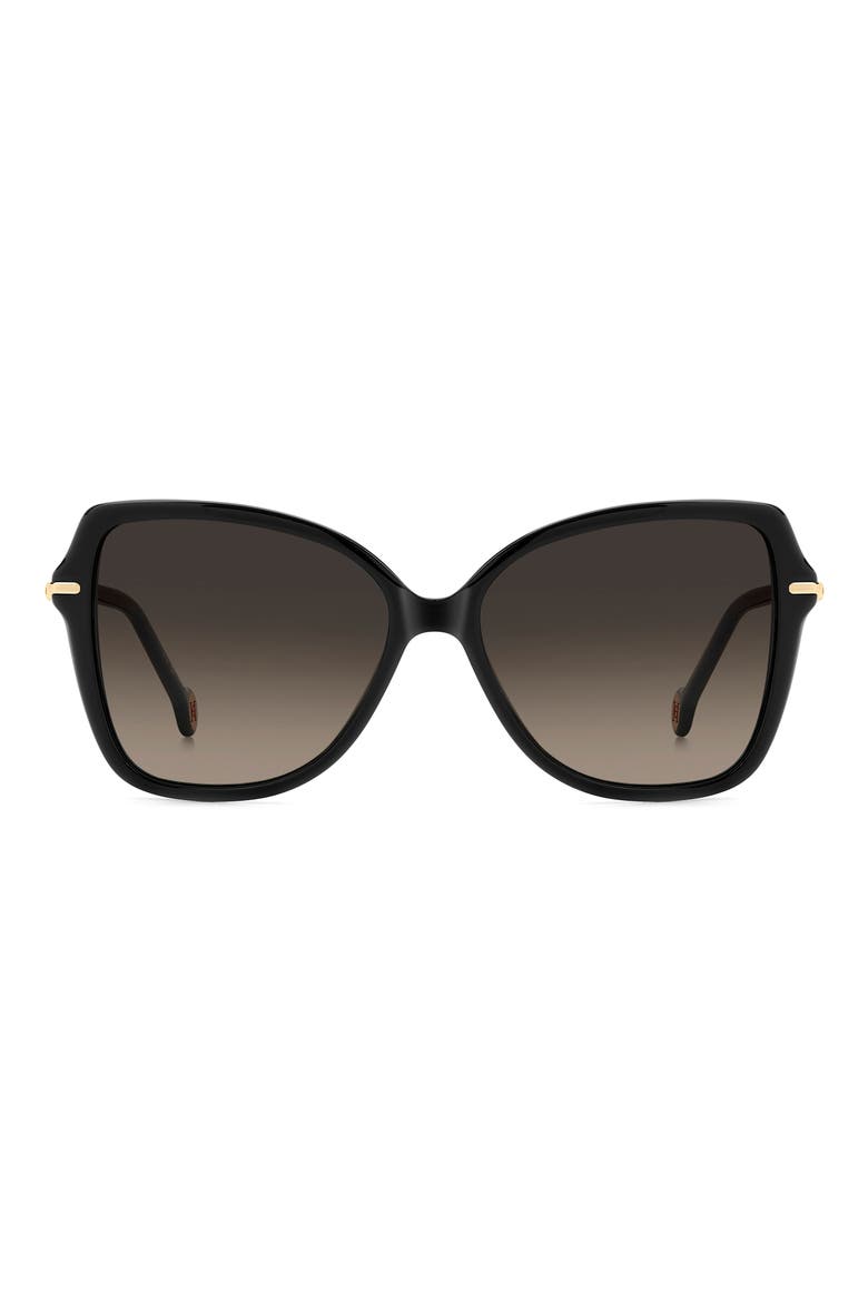 Her 56mm Gradient Butterfly Sunglasses, Main, color, BLACK/ BROWN SF