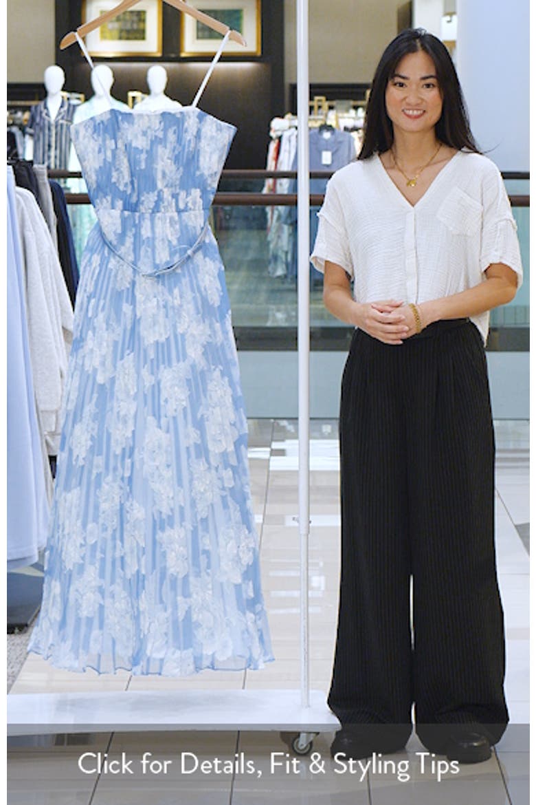Verity Pleated Belted Strapless Gown video