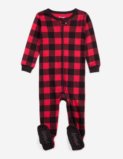 Footed Cotton Pajamas Matching Family Coordinated Plaid Prints (Baby)