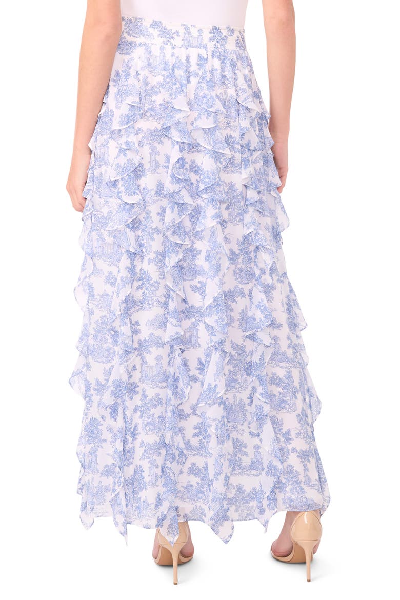 Toile Corkscrew Ruffle Maxi Skirt, Alternate, color, BLUE DENIM
