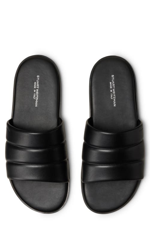 Stuart Weitzman Brentin Slide Sandal In Black