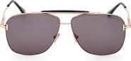 TOM FORD Jaden 60mm Polarized Navigator Sunglasses