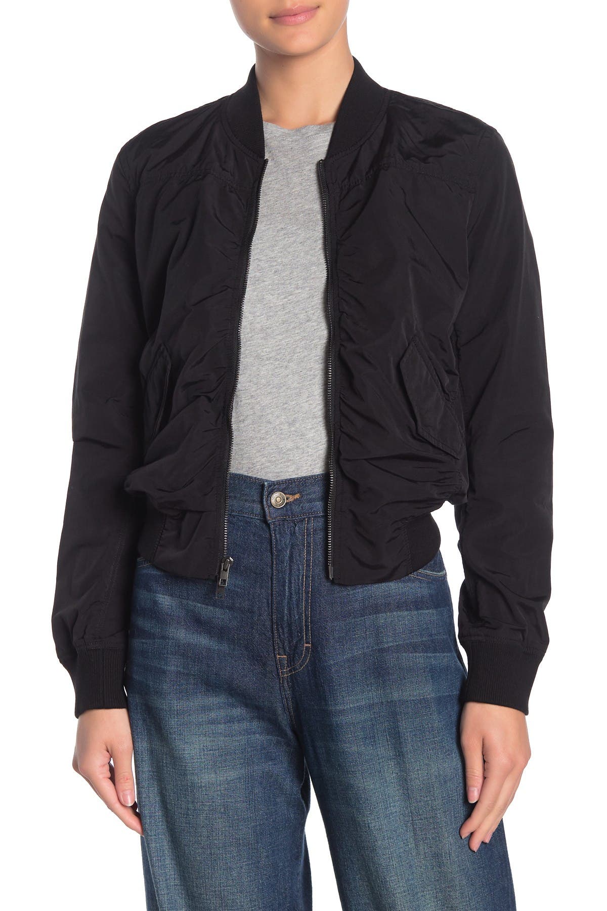Vince Shrunken Crop Bomber Jacket