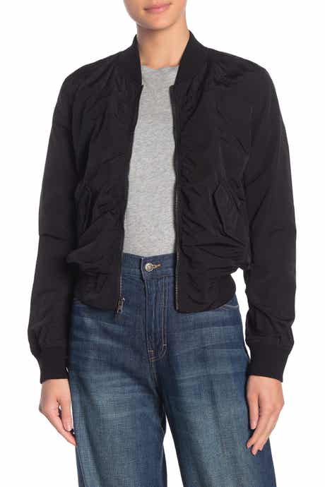 Vince Shrunken Crop Bomber Jacket