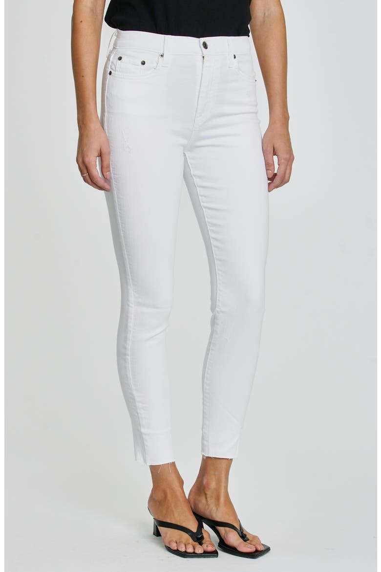 Aline High Waist Raw Hem Skinny Jeans, Alternate, color, POLARIZE