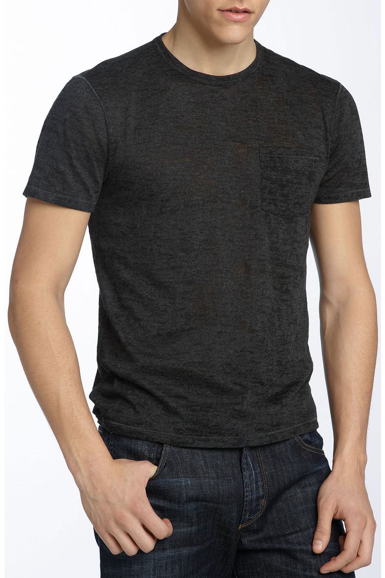 Burnout Slim Fit T-Shirt, Main, color, CHARCOAL HEATHER