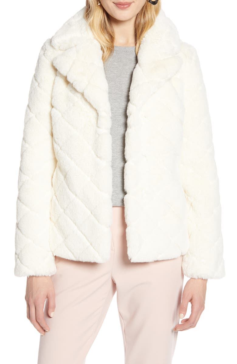 Halogen<sup>®</sup> Textured Faux Fur Jacket, Main, color,