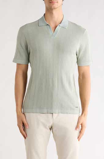 Bugatchi Johnny Collar Ribbed Cotton & Silk Polo Sweater
