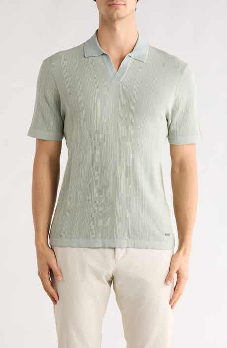 Bugatchi Johnny Collar Ribbed Cotton & Silk Polo Sweater