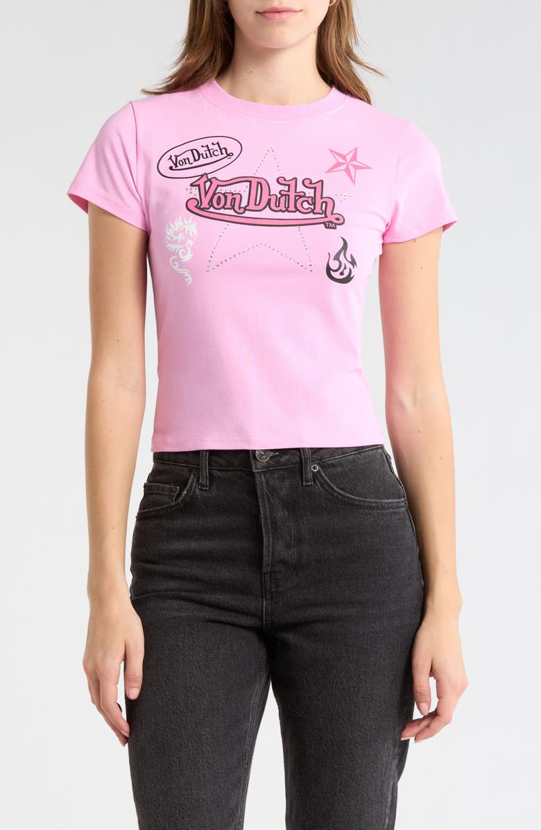 Von Dutch Skimmer Graphic T-Shirt, Main, color, Bonbon