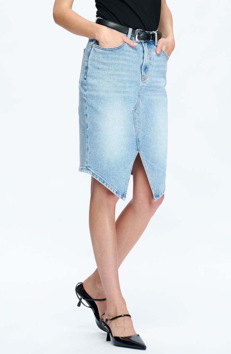 Bayeas Tara Mid Rise Front Slit Midi Skirt, Alternate, color, Cobalt Blue