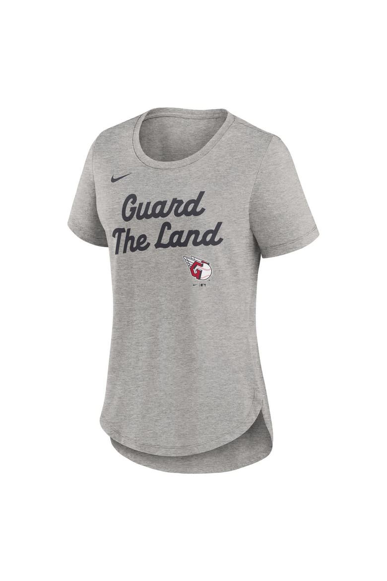 Women's Nike Heather Gray Cleveland Guardians Script Tri-Blend T-Shirt, Alternate, color, Heather Gray