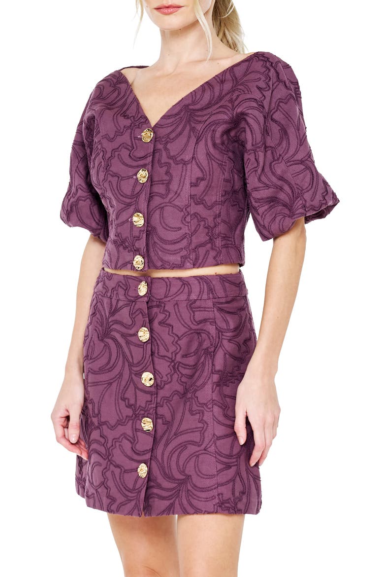 Natalyna Puff Sleeve Cotton Top, Alternate, color, CHOCOLATE BROWN