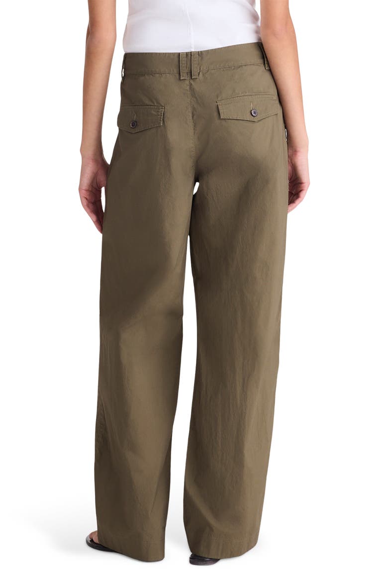 The Everyday Pleated Cotton Poplin Trousers, Alternate, color, FADED IVY