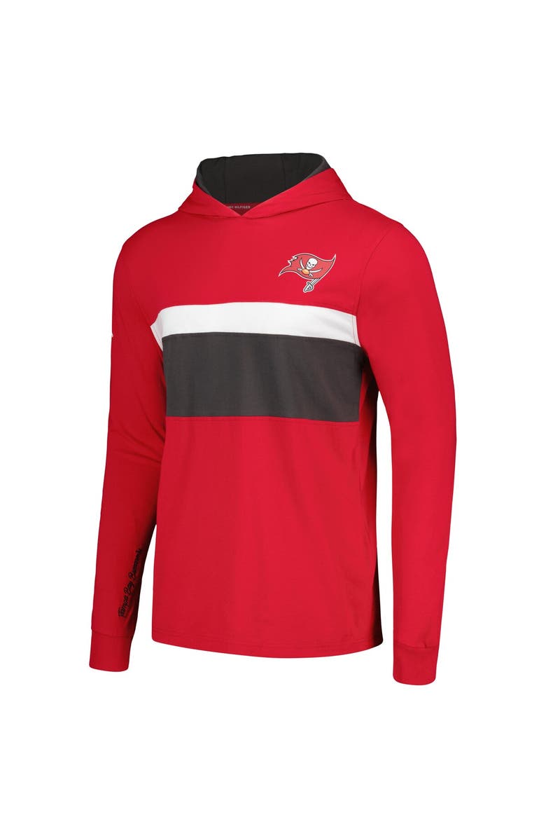 Tommy Hilfiger Men's Tommy Hilfiger Red Tampa Bay Buccaneers Morgan Long Sleeve Hoodie T-Shirt, Alternate, color, Red
