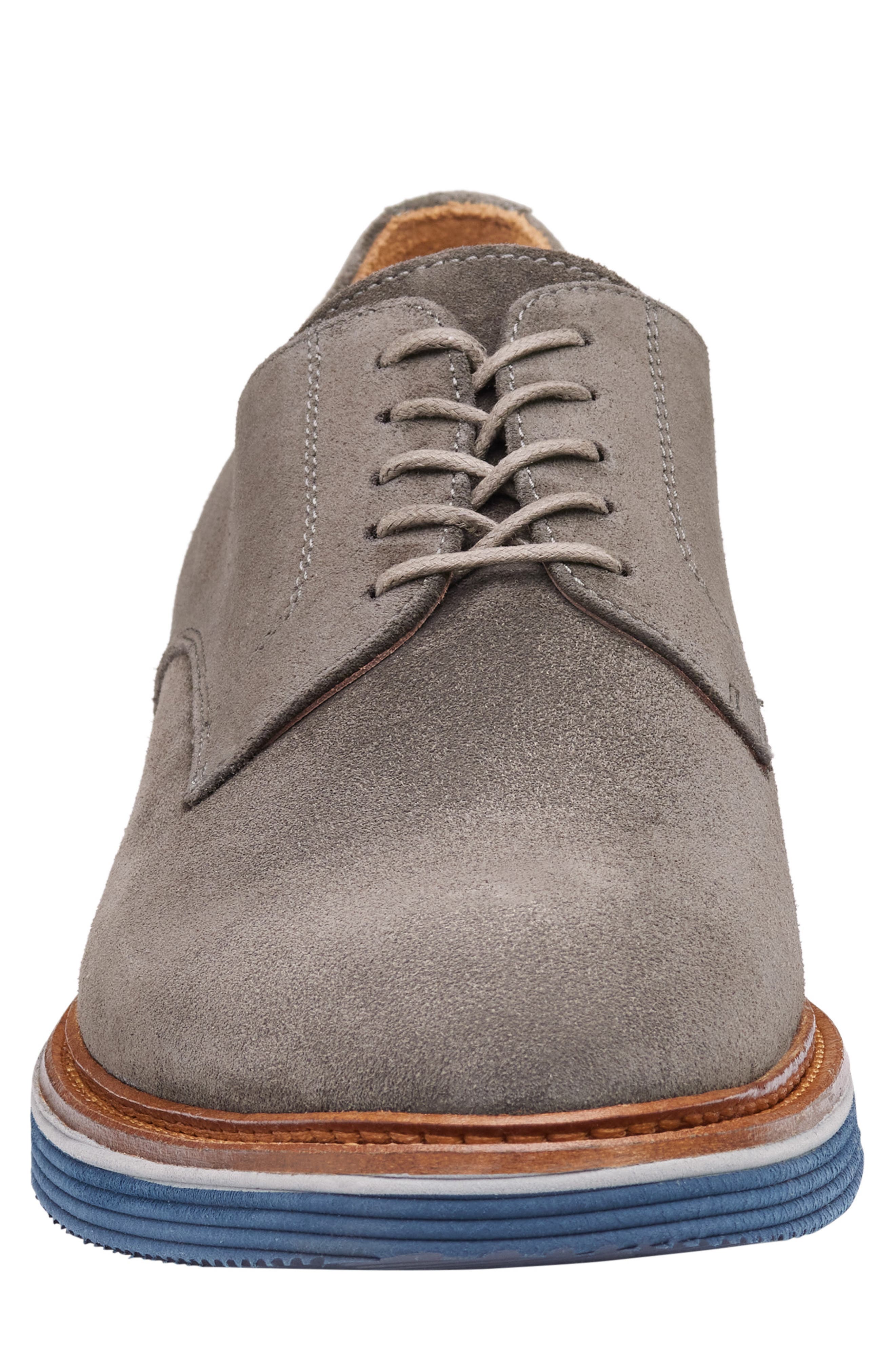 Johnston & Murphy Jenson Plain Toe Derby, Alternate, color, Gray Italian Suede