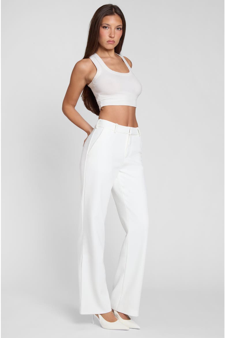 Classic Column Straight Trousers, Alternate, color, White