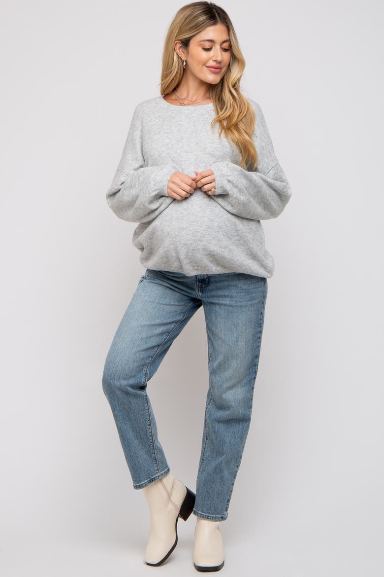 Basic Drop Shoulder Sweater, Alternate, color, Silver