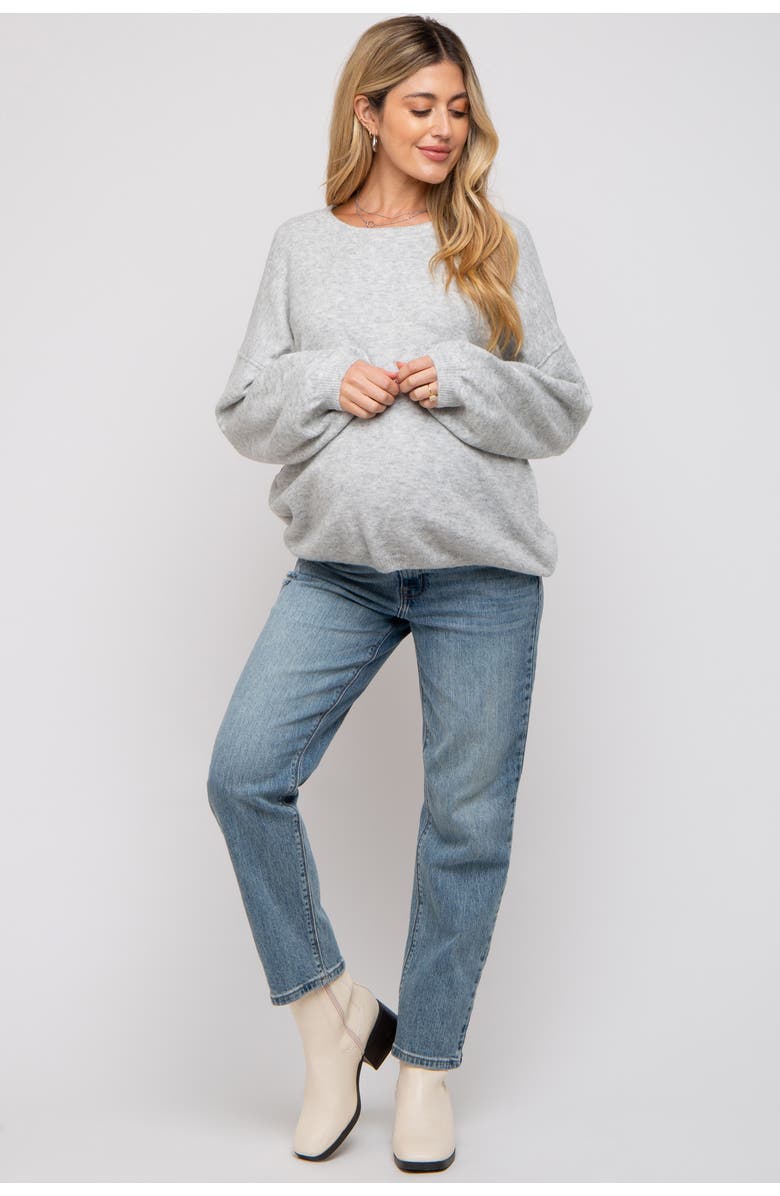 PinkBlush Basic Drop Shoulder Sweater, Alternate, color, Silver