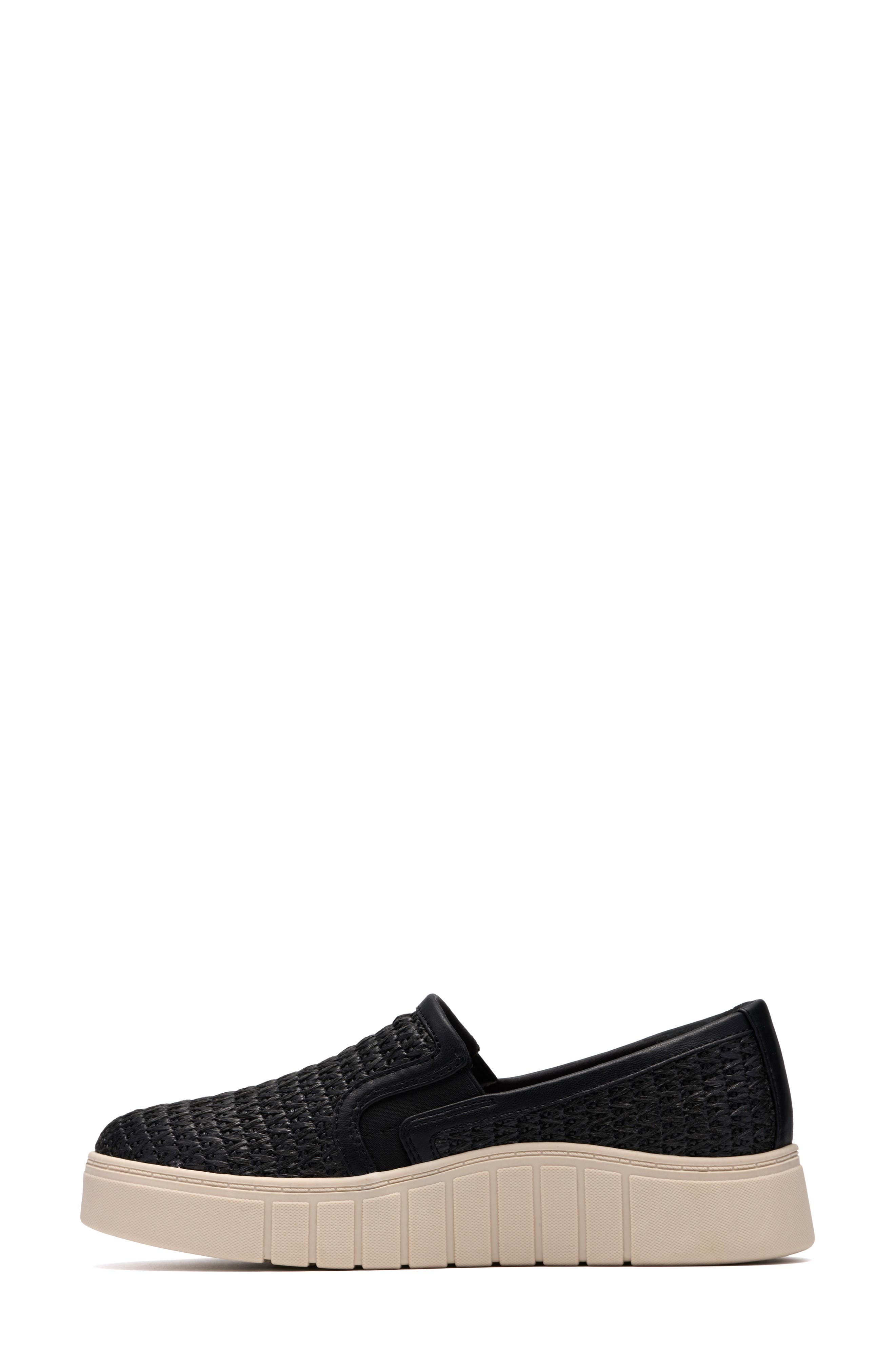 Clarks<sup>®</sup> Mykah Shine Platform Slip-On Sneaker - Wide Width Available, Alternate, color, Black Interest