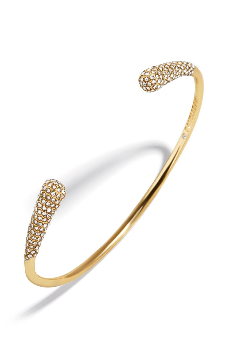 BaubleBar Kelly Goldtone Cuff Bracelet, Alternate, color, Clear/Gold