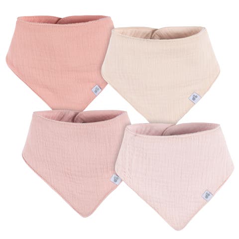 Muslin Bandana Bibs 4-Pack Pinks (Baby)