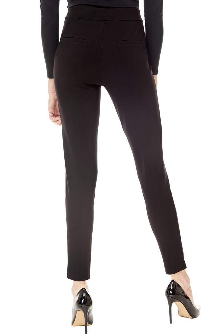 Sharon Seamed Front Ponte Knit Pants, Alternate, color, BLACK