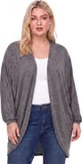 24seven Comfort Apparel 24seven Comfort Basic Curvy Soft Stretch Open Front Cardigan Jacket