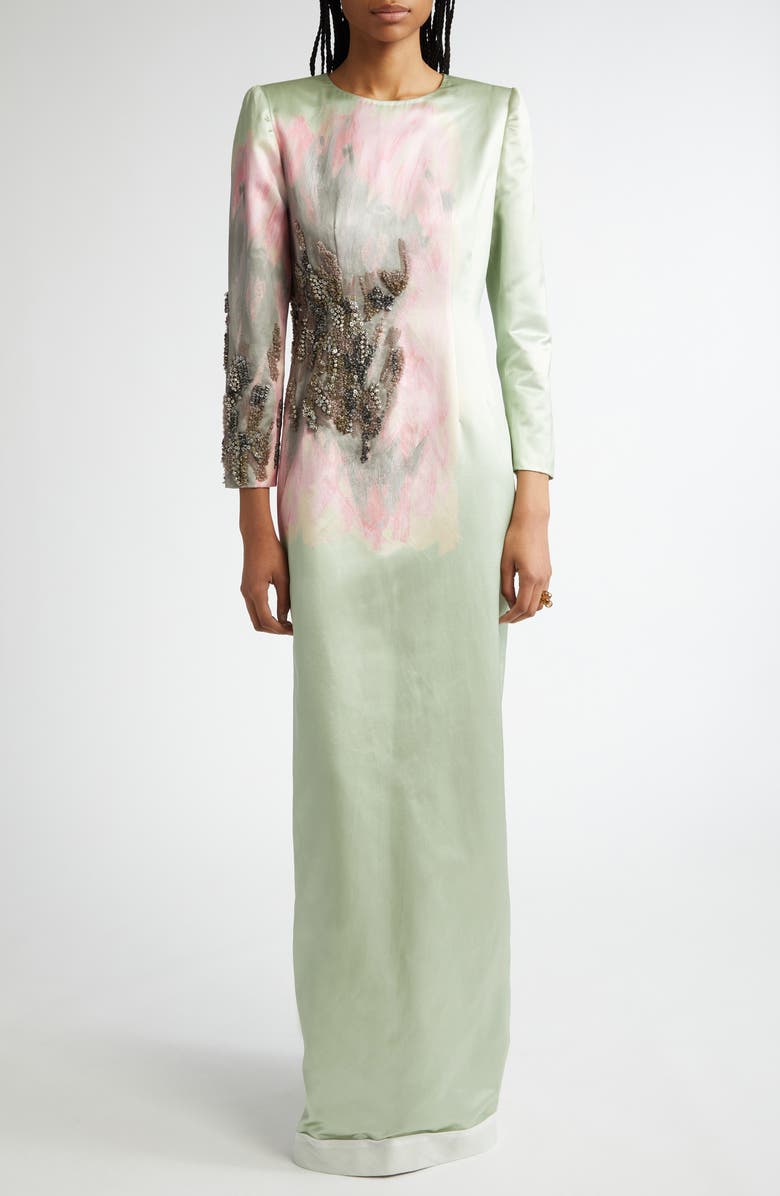Dries Van Noten Dalista Beaded Brushtroke Long Sleeve Dress, Main, color,