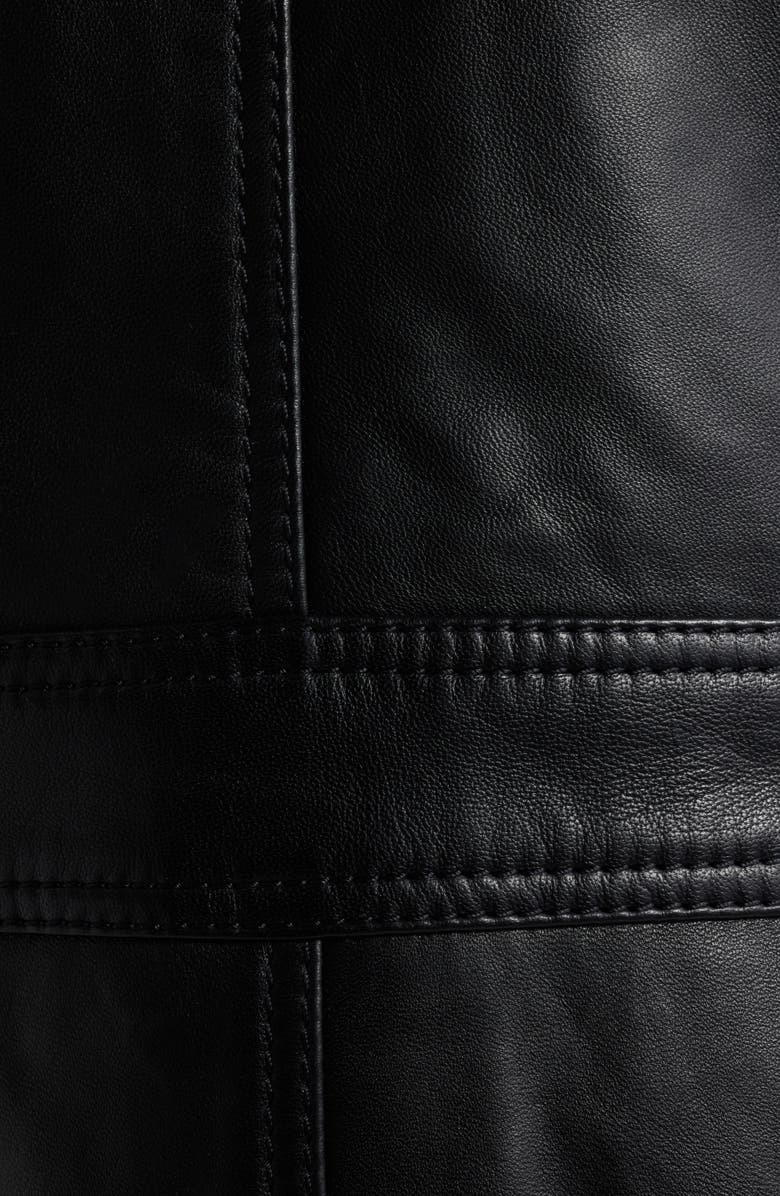 Bernardo Leather Shirt Jacket, Alternate, color, Black