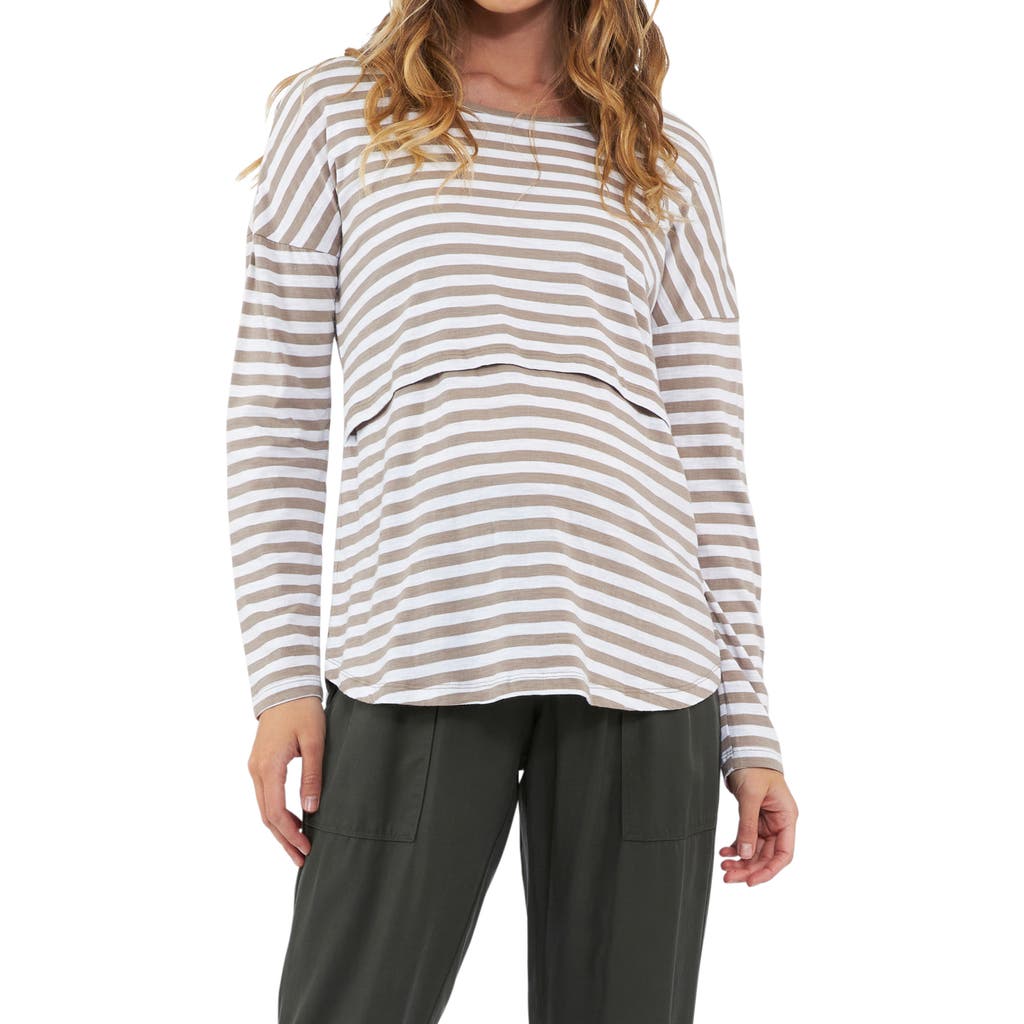 Ripe Maternity Lionel Long Sleeve Maternity/nursing T-shirt In Multi