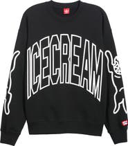 ICECREAM Coffee Oversize Cotton Crewneck Sweatshirt