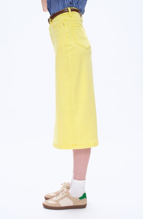 Bayeas Slit Hem Denim Midi Skirt In Yellow