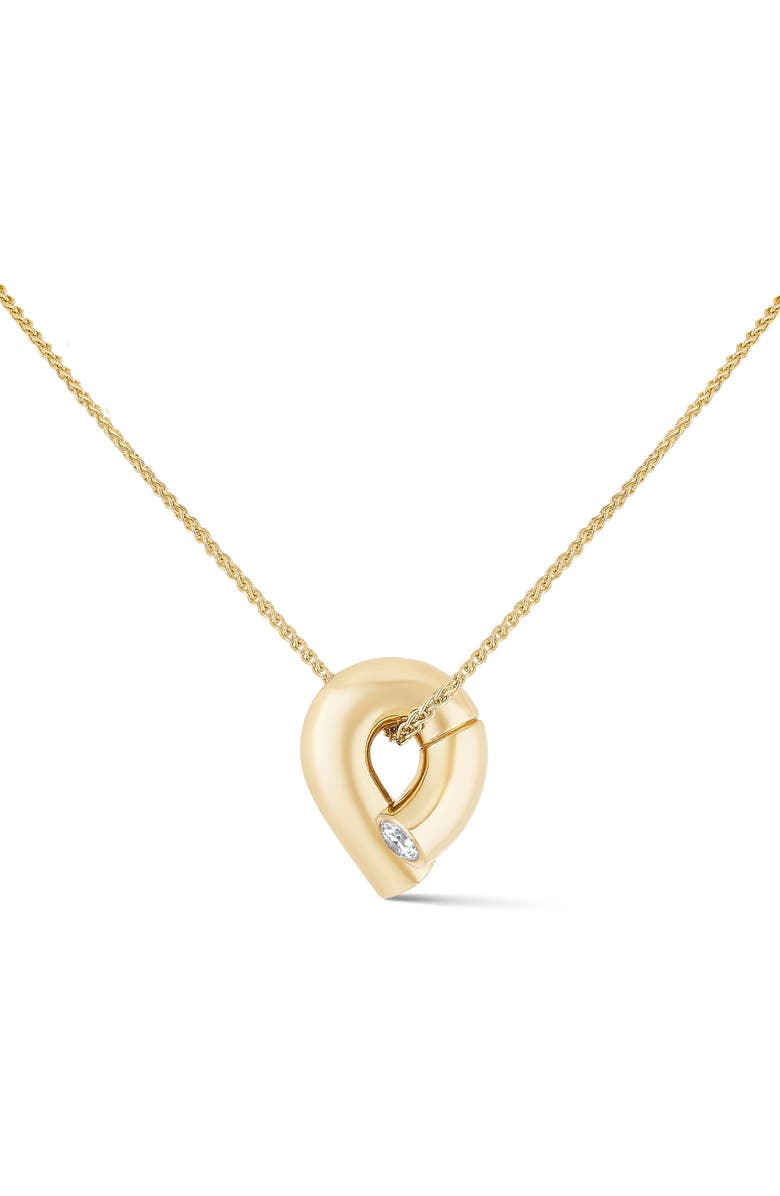 TABAYER Oera Diamond Bezel Pendant Necklace, Alternate, color, Yellow Gold