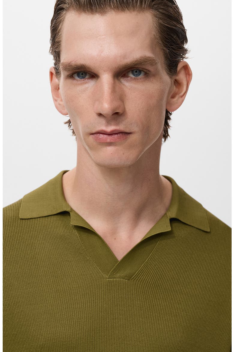 Johnny Collar Ribbed Polo Sweater, Alternate, color, GREEN