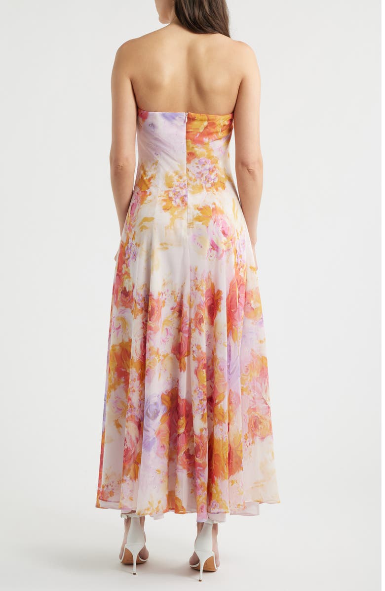 Parker The Emerson Floral Strapless Dress, Alternate, color, Barely Peach