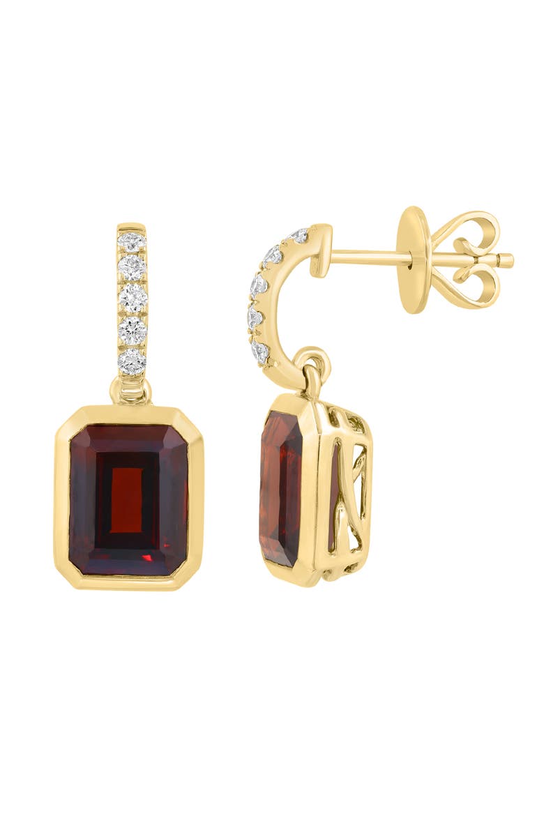 14K Yellow Gold Diamond,Garnet Earrings, Alternate, color, Hematite and FW Blush Pearl