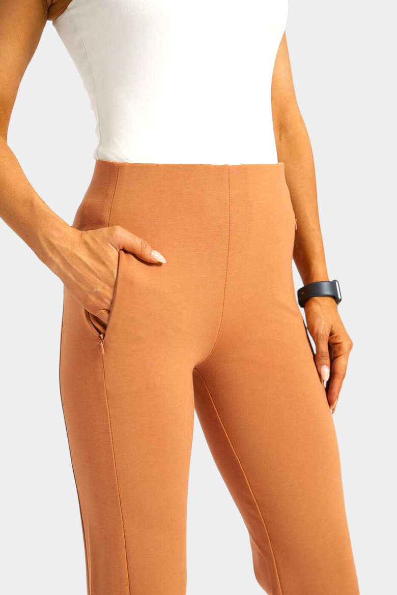 Monroe Crop Trouser Dress Pant Yoga Pants Straight Leg, Alternate, color, Sandalwood