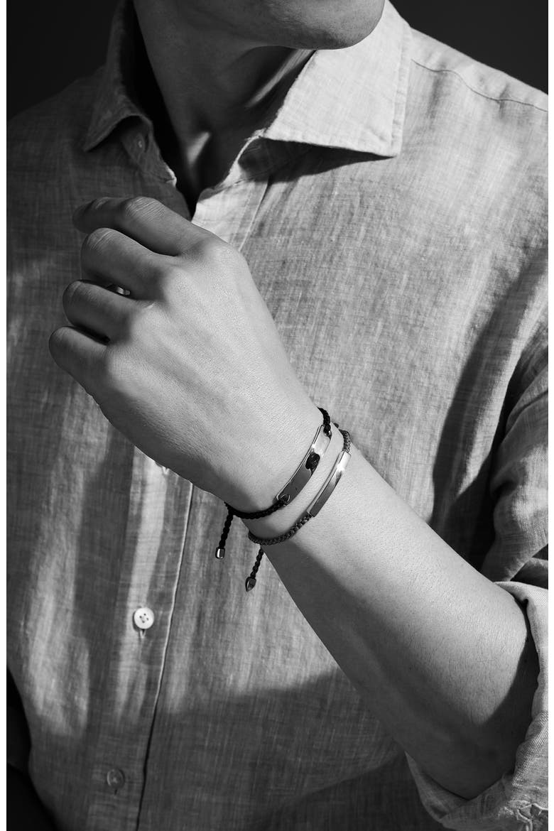 Men's Havana Engravable Friendship Bracelet, Alternate, color, SILVER/ BLACK