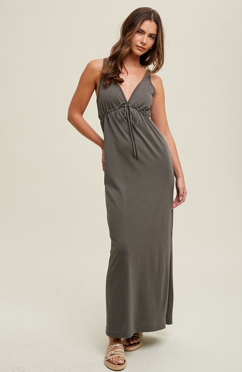 WISHLIST Open Back Knit Maxi Dress, Alternate, color, Charcoal