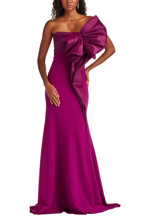 Strapless Bow Taffeta Gown